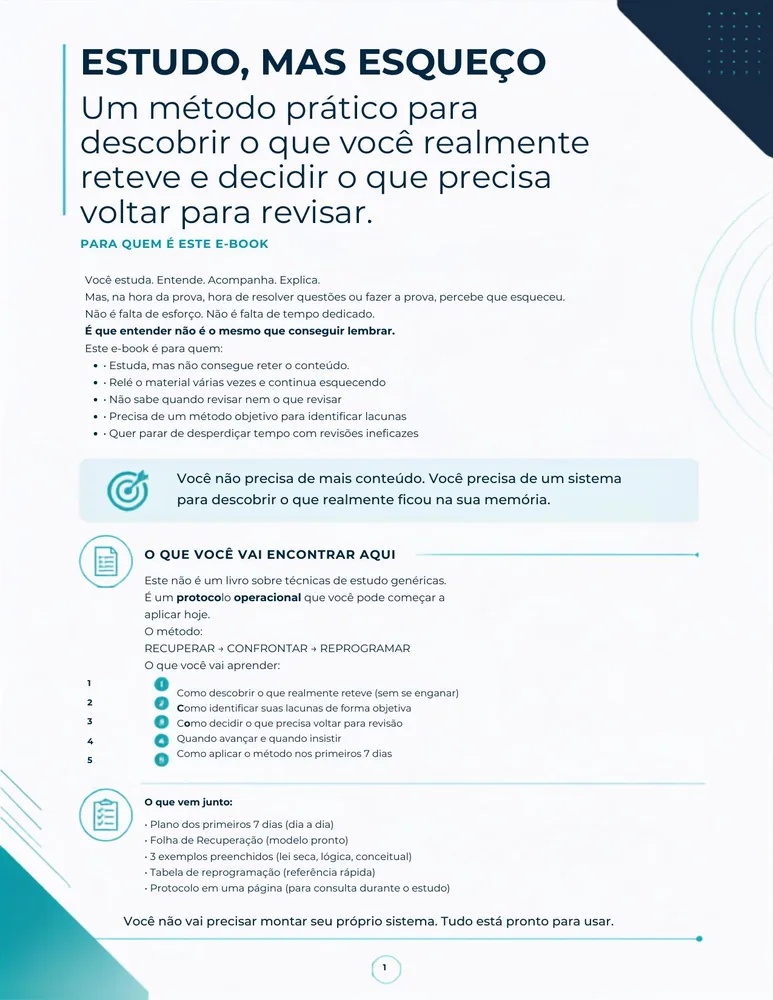 Página do e-book que apresenta o método e o que está incluído no material